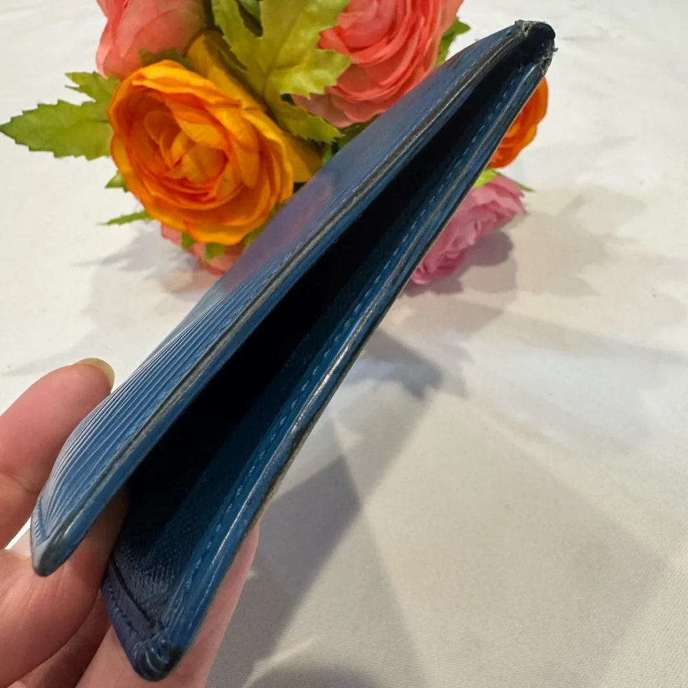 Authentic Louis Vuitton Blue Epi Wallet